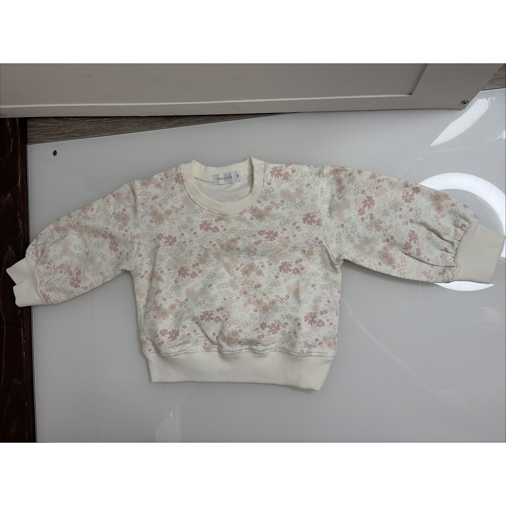 Jamie Kay Penny Sweat Sweatshirt Cream Ivory Pink Wildflower Floral Baby 1 Year